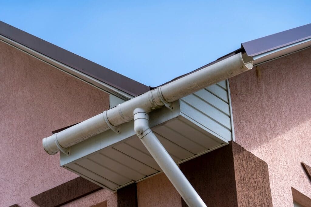 A drip edge on a roof 