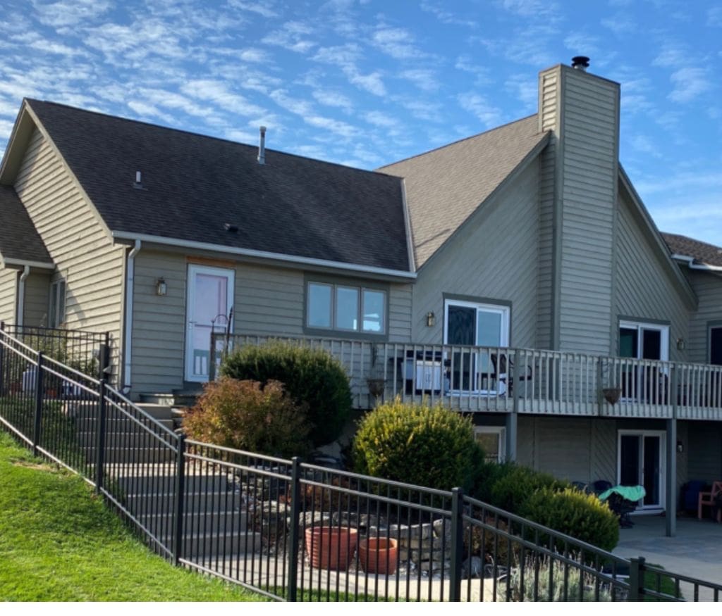 House in Waukesha with Color Siding of tan and roof color brown. 