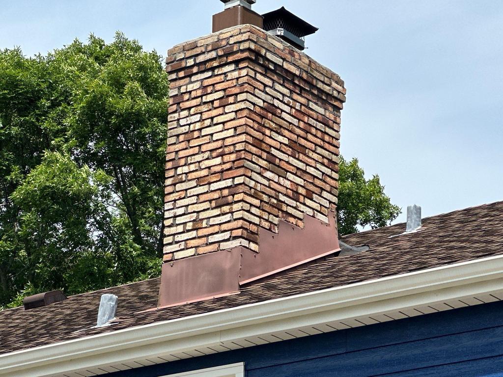 A chimney with active leaks