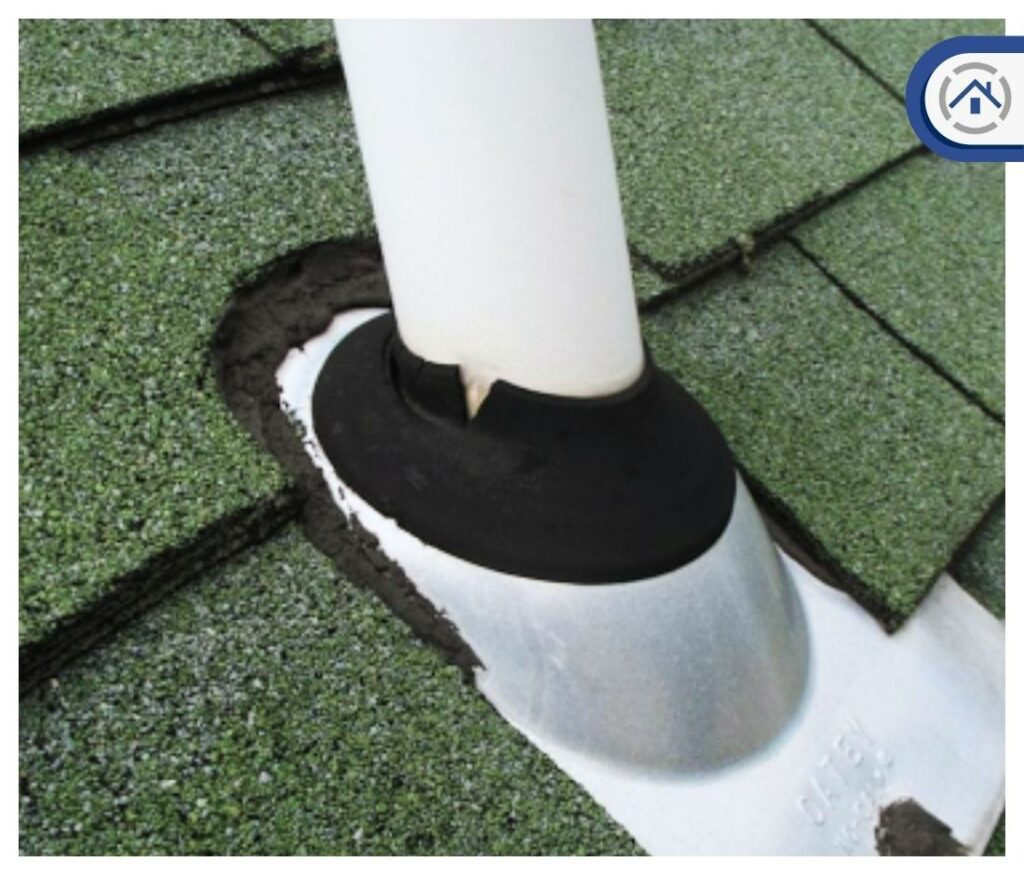 A pipe boot pitched incorrectly