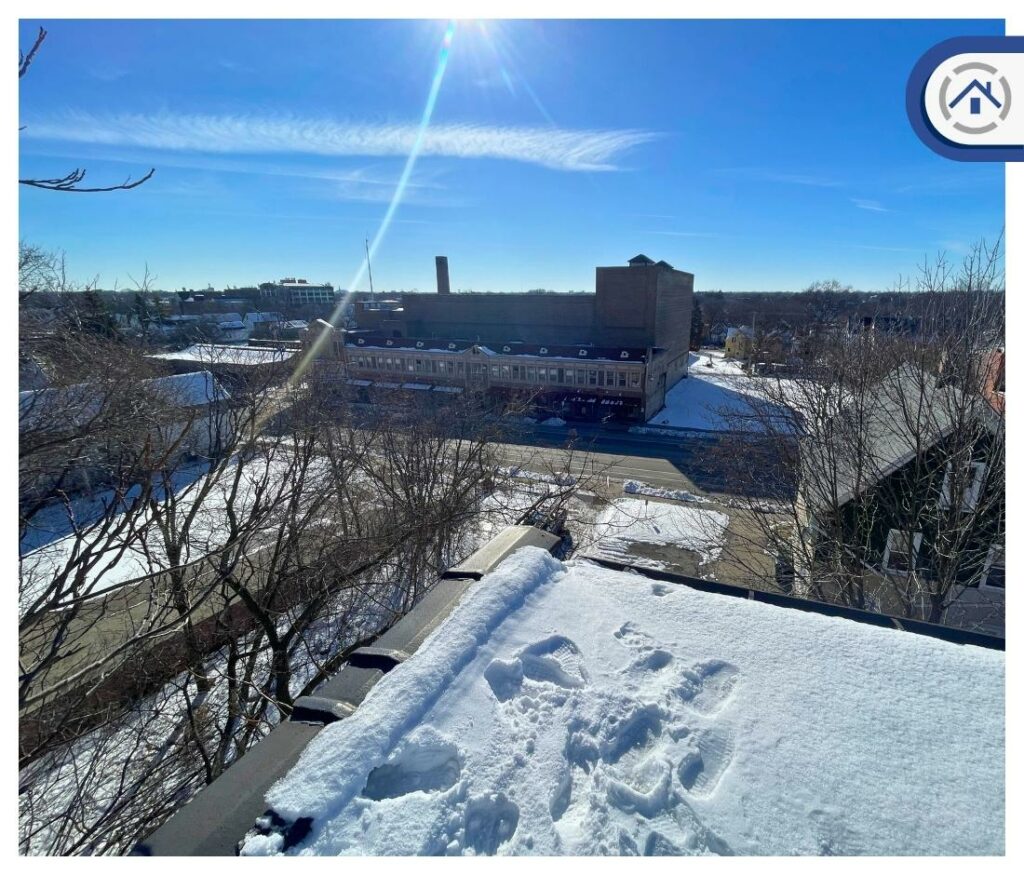 flat roof with snow