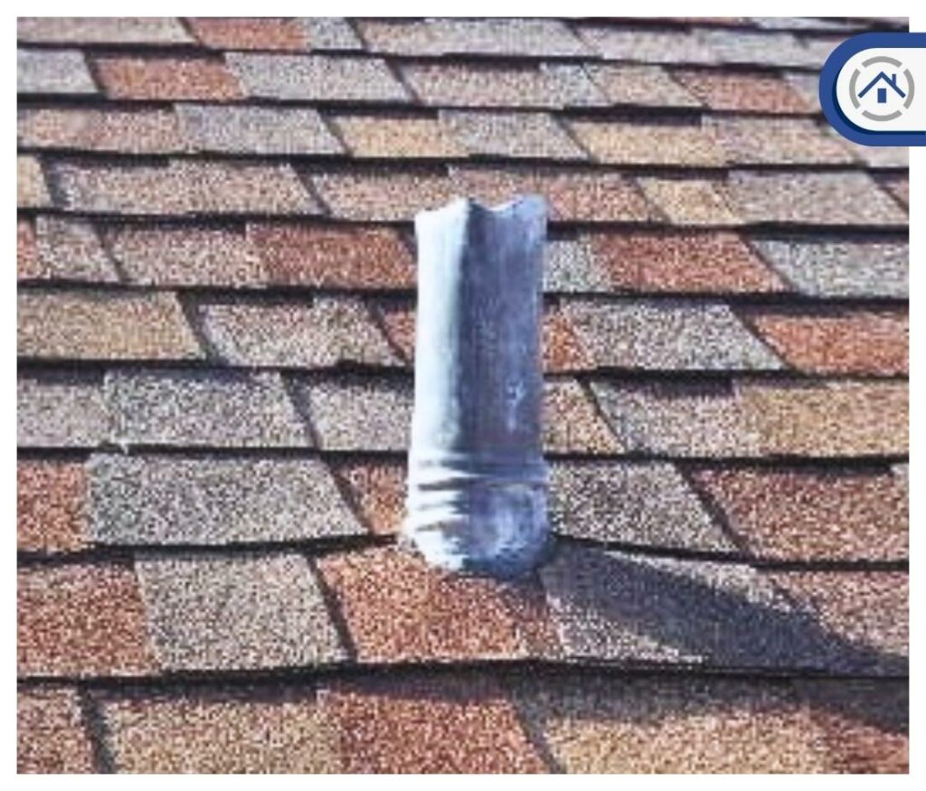 pipe on a roof with no flashing