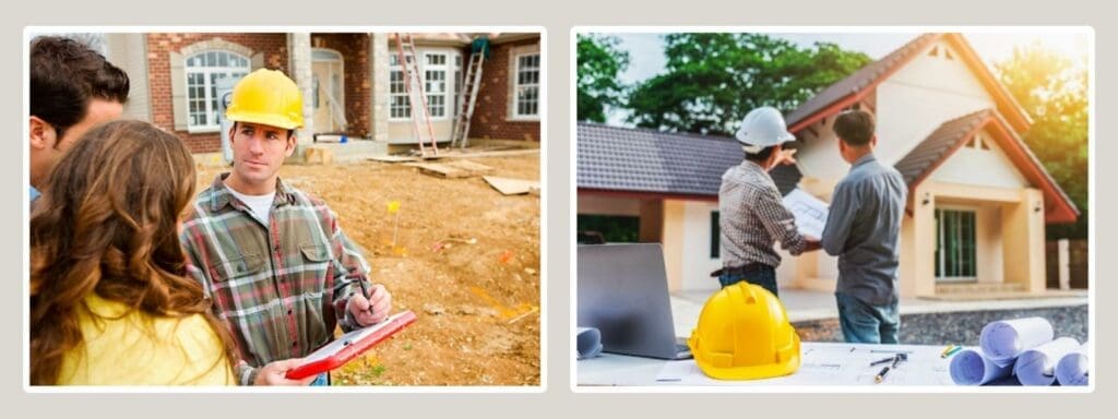 homeowner and contractor while discussing the project