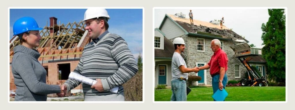 homeowner and contractor doing a handshake
