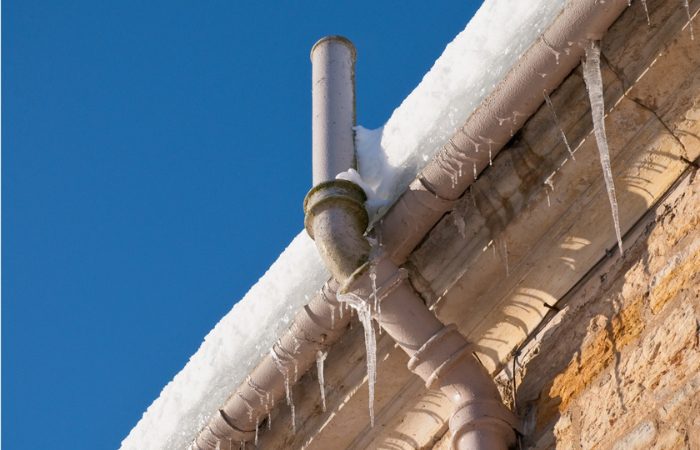 gutter filled with snow