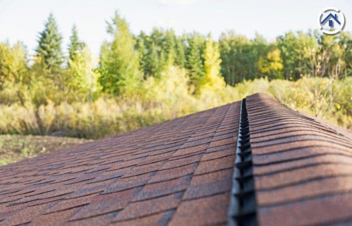 Ridge vents installed along the peak, or ridge, of the roof