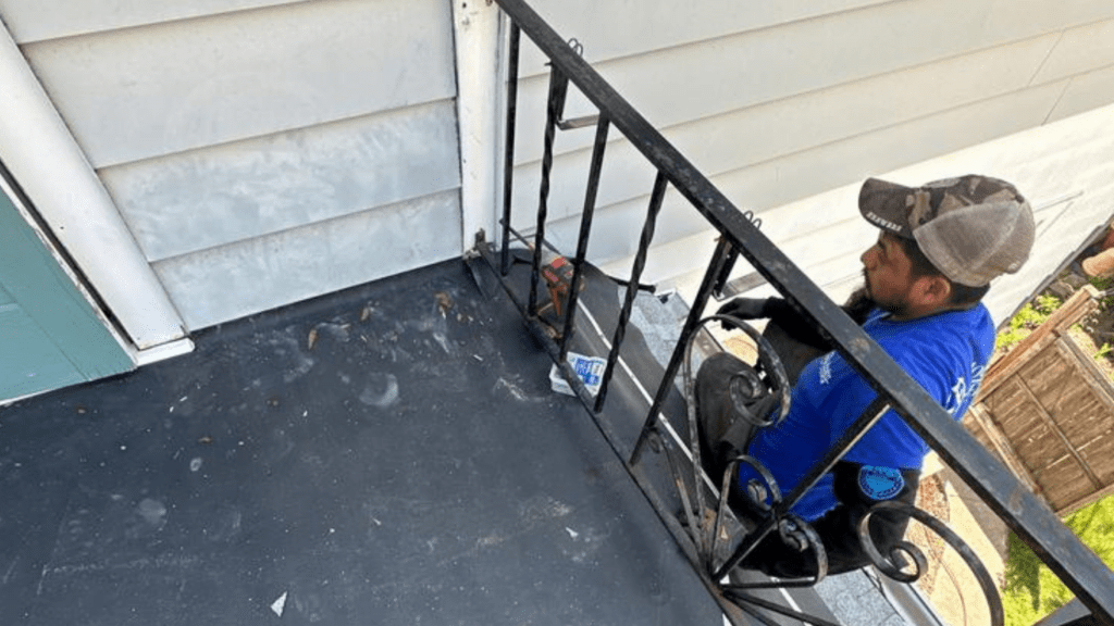 EPDM installation on a porch