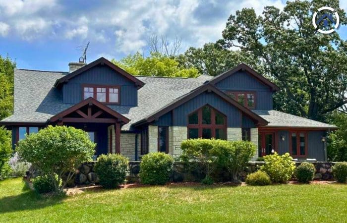 Newly installed aluminum siding on a home