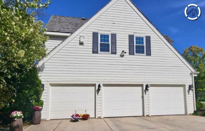 White wooden siding installed on home