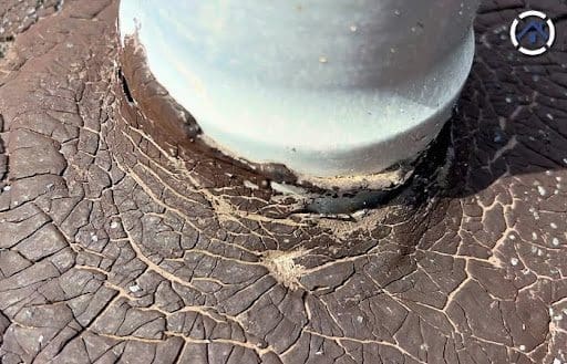 Sealant deterioration on pipe boot which can be a cause of roof leaks