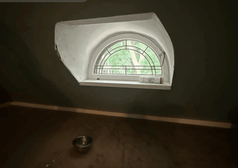 Interior view of historical Milwaukee dormer showing roof leak prior to restoration by Modern Exterior