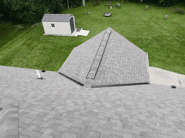 Roof valleys properly protected with ice and water barrier and a ridge vent installed on Hales Corners home during hail damage roof replacement by Modern Exterior