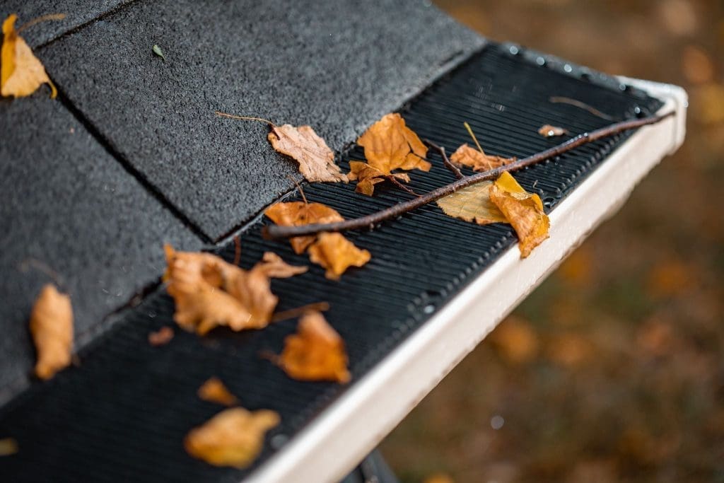 Raindrop Gutter Guard installed on a home’s seamless aluminum gutter, designed to prevent leaves and debris from clogging while allowing efficient water flow