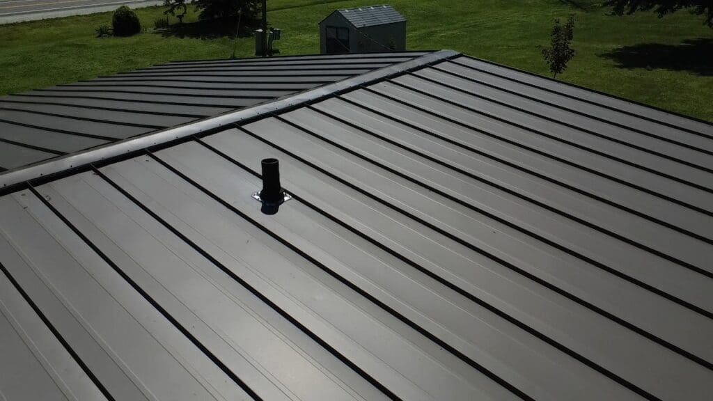 Standing seam metal roof installed on a residential home in Big Bend, Wisconsin.